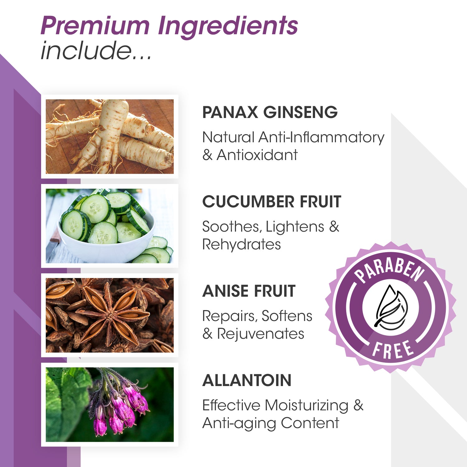 Premium ingredients