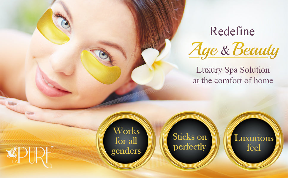 24K Gold Eye Mask with Collagen and Hyaluronic Acid (15 Pairs) 