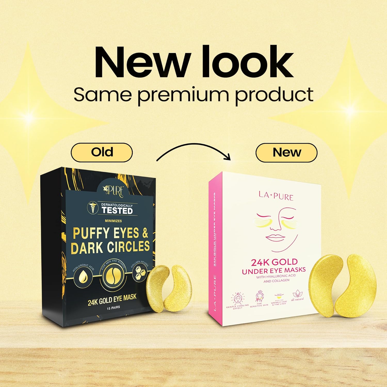 Comparison of old and new packaging