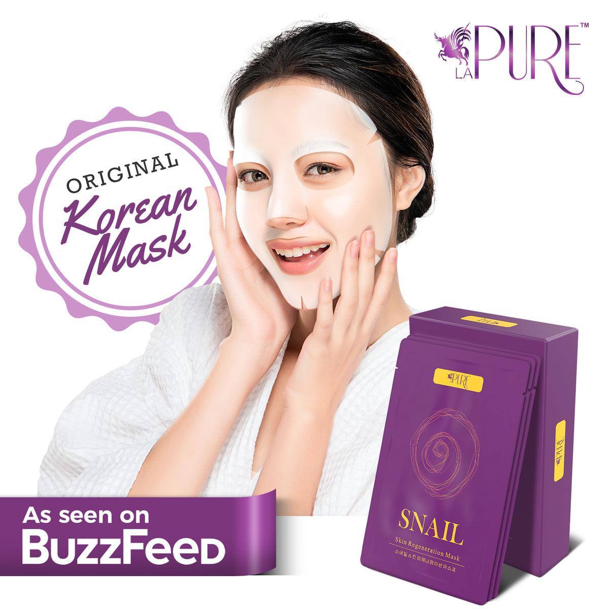 Snail Skin Regeneration Korean Facial Mask (Pack of 10)