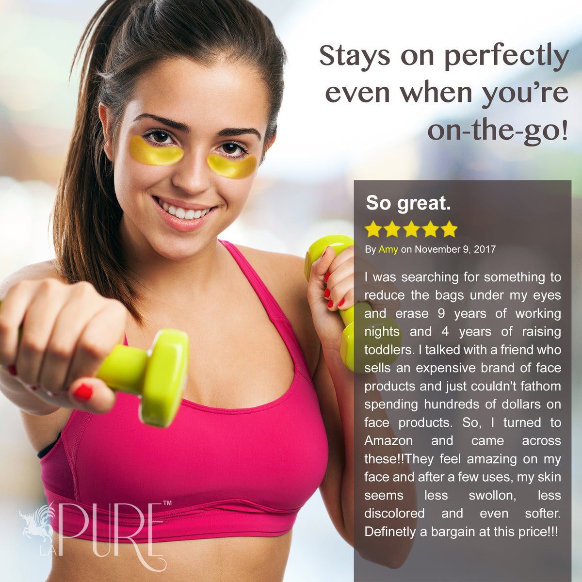 24K Gold Eye Mask with Collagen and Hyaluronic Acid (15 Pairs)